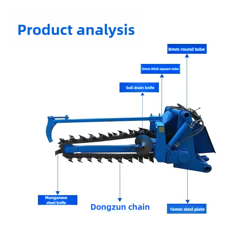 Large chain trenching machine engineering pipeline cable water irrigation trenching machine agricultural chain trenching machine planer trenching machine